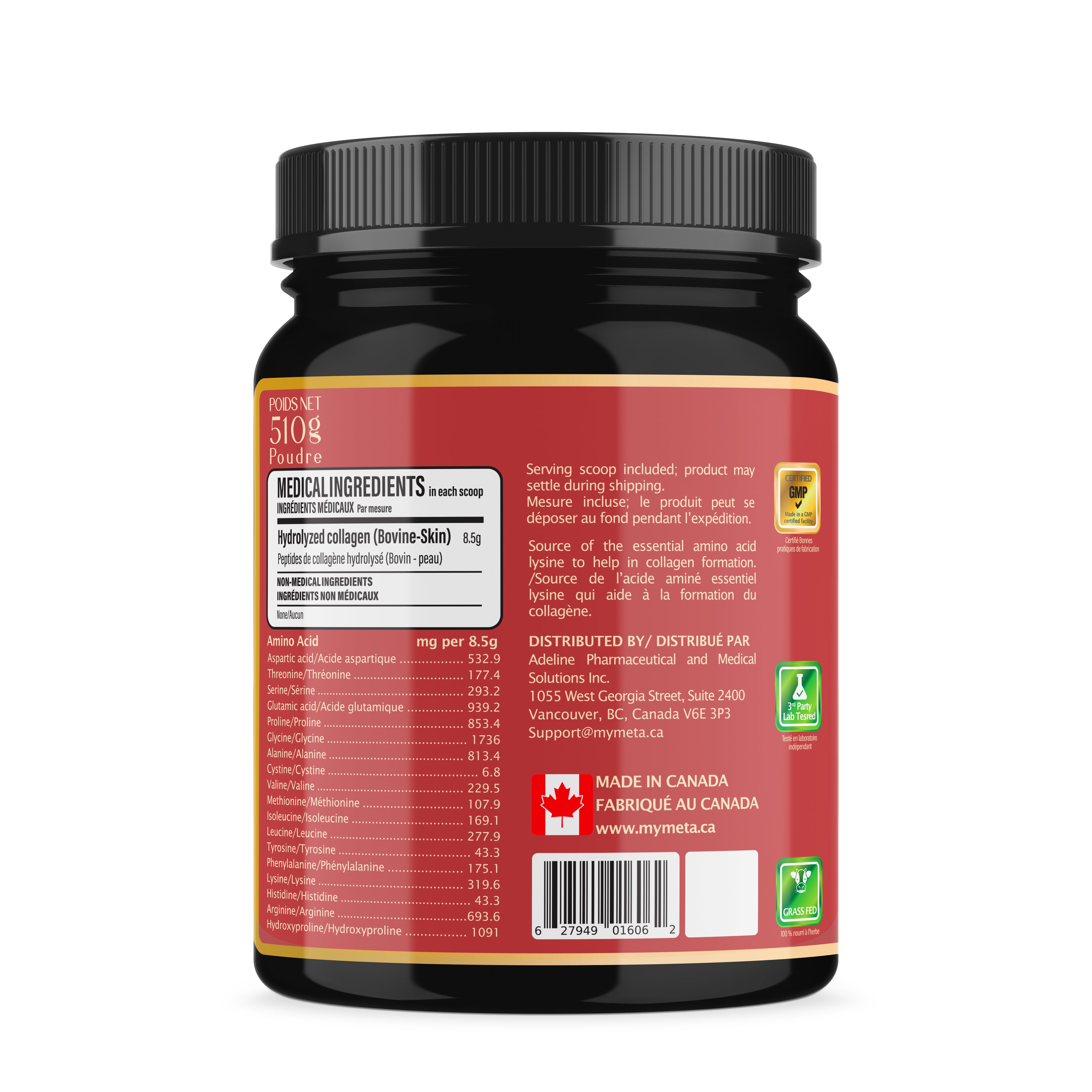 Biawell Hydrolyzed Collagen Peptides (Bovine) – Grass-Fed | 510g