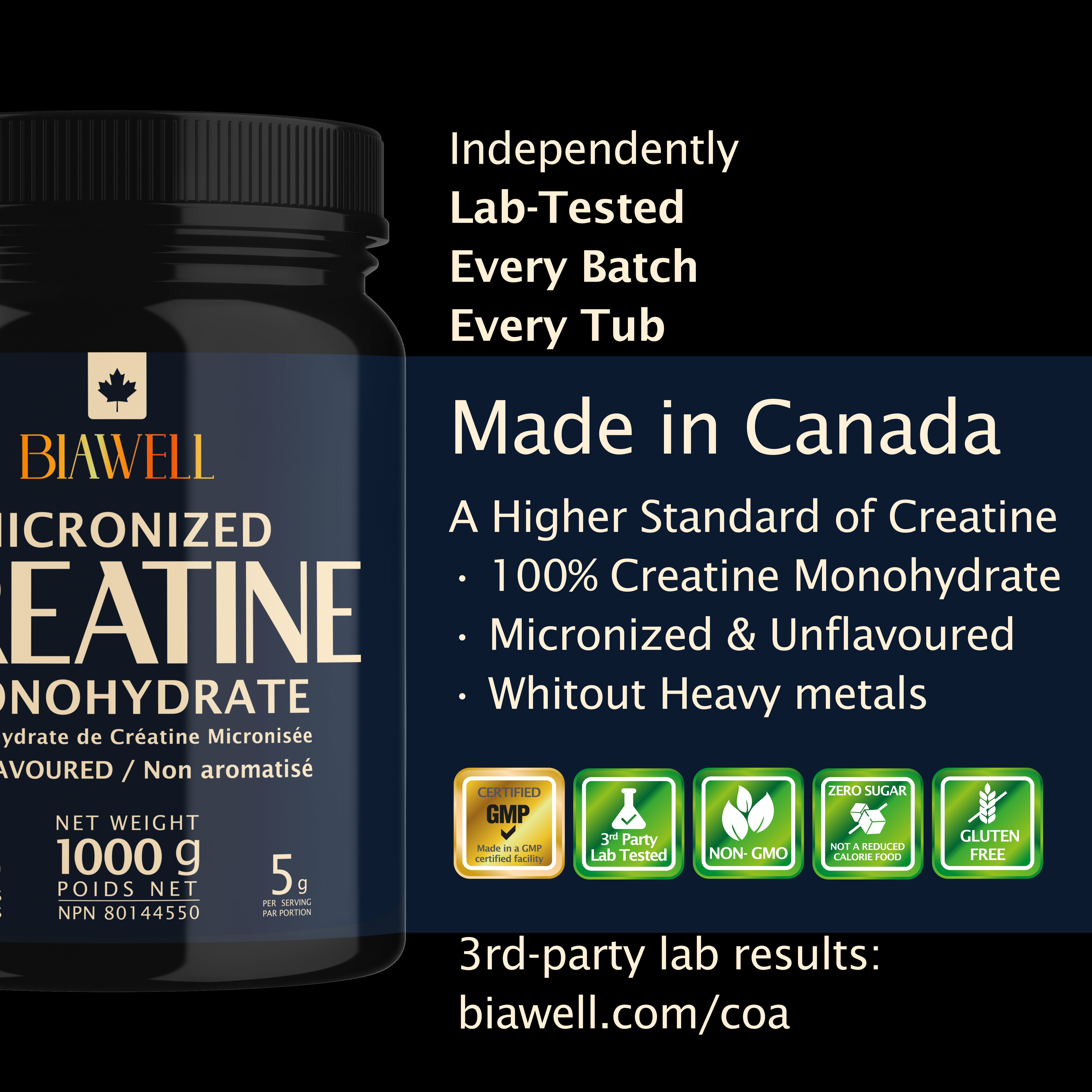 Creatine Monohydrate Unflavored / 5 G MICRONIZED CREATINE | 10.58 OZ